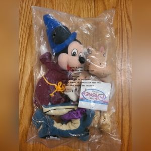 3 Bean  Bag Toys FANTASIA Mickey Sorcerer Hippo Aligator DisneyStore NWMT